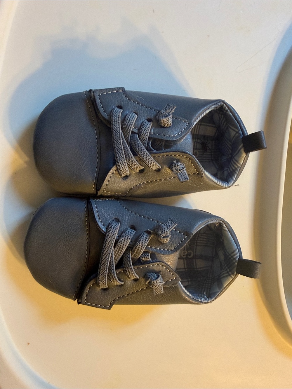 Classic Gray Baby Walker Lace-Up Shoes